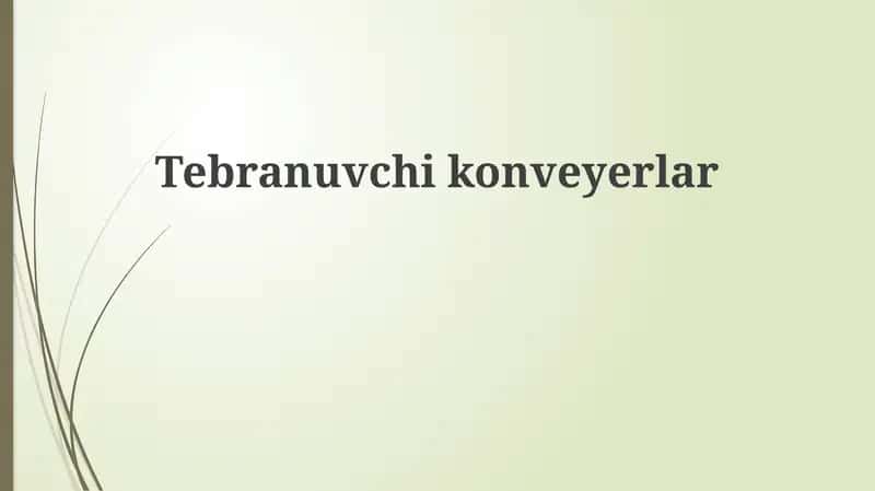Tebranuvchi konveyerlar
