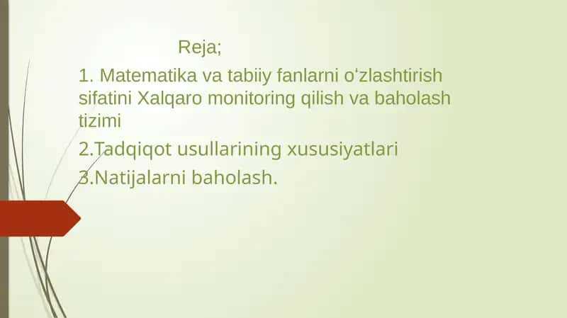 Matematika va tabiiy fanlarni oʻzlashtirish sifatini Xalqaro monitoring qilish va baholash tizimi