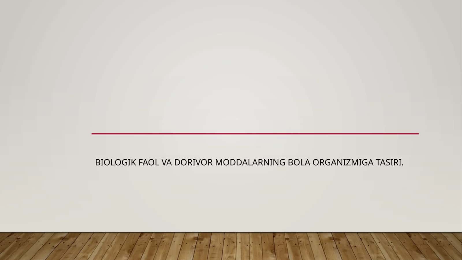 Biologik faol moddalarning bola organizmiga ta’siri