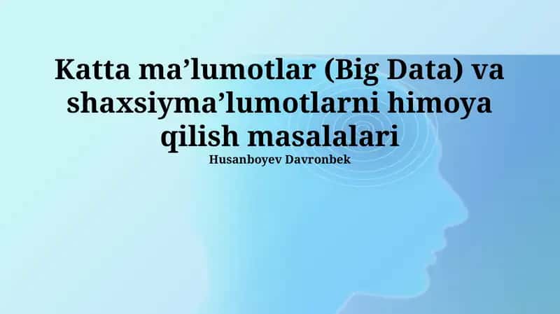 Katta Ma'lumotlar va Shaxsiy Ma'lumotlar Himoyasi Muammolari