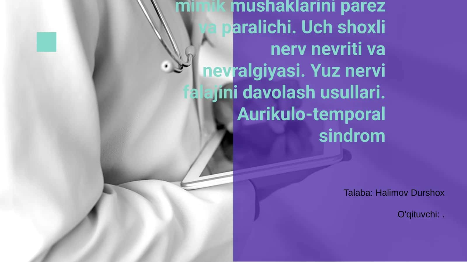 Yuz nervi nevriti