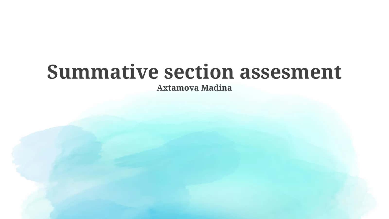 Summative section assesment