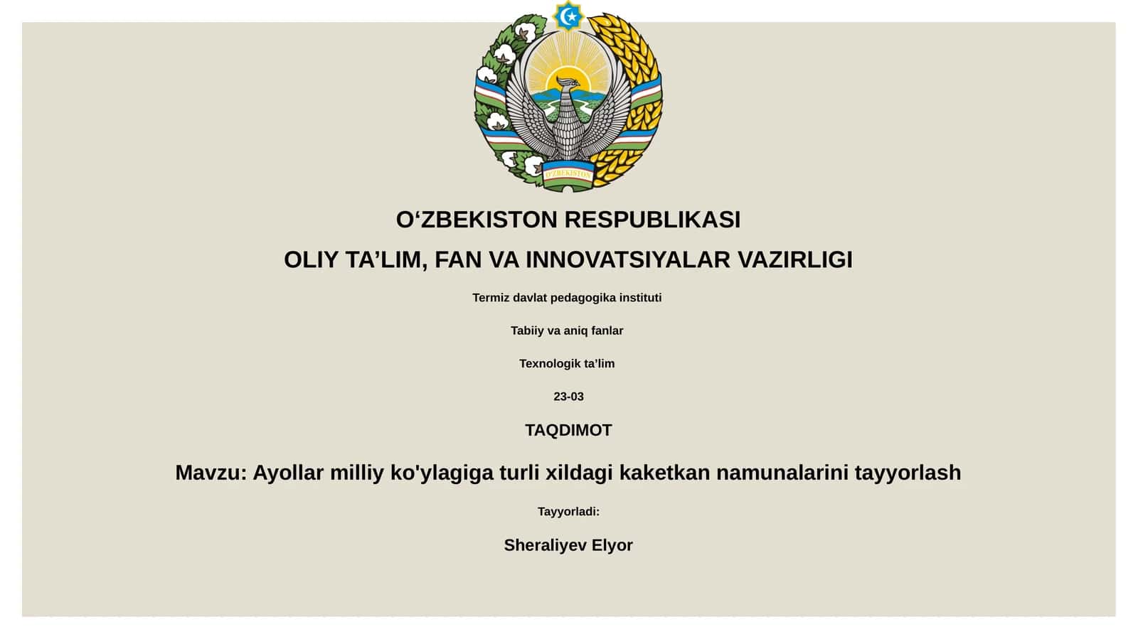 Ayollar milliy ko'ylagiga turli xildagi kaketkan namunalarini tayyorlash