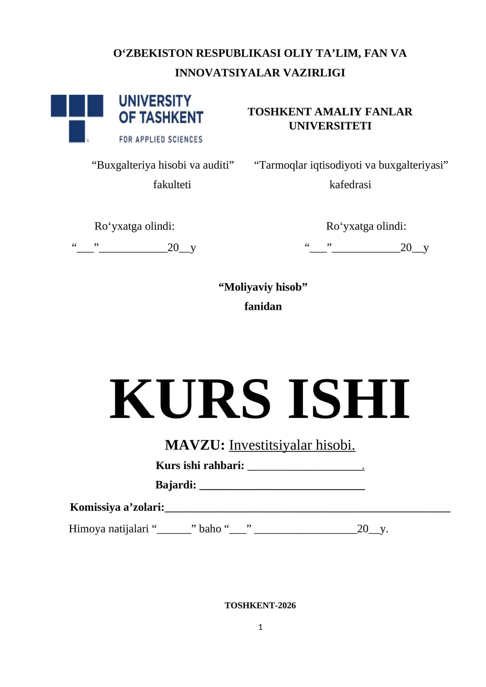 Investitsiyalar hisobi