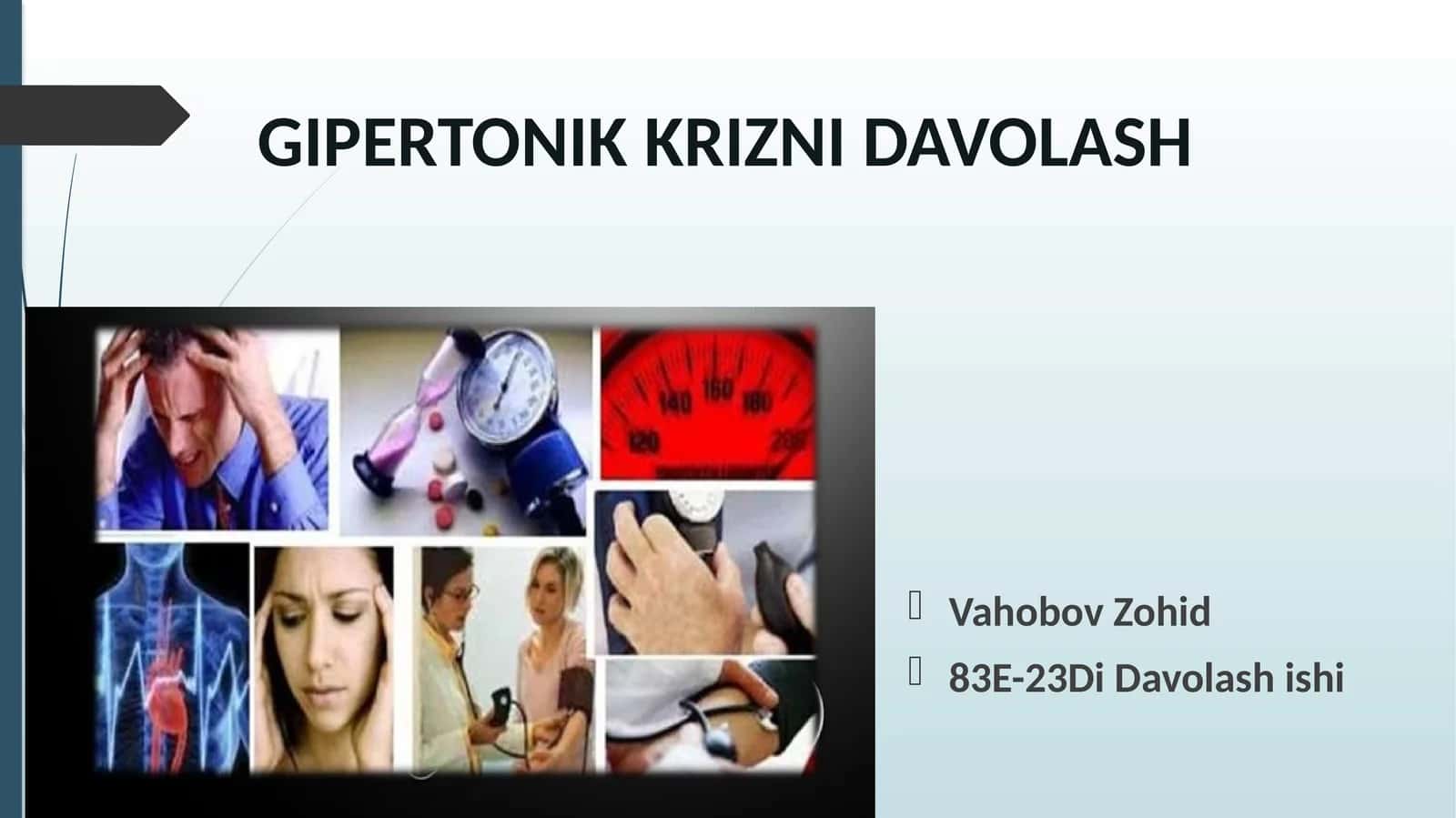 GIPERTONIK KRIZNI DAVOLASH