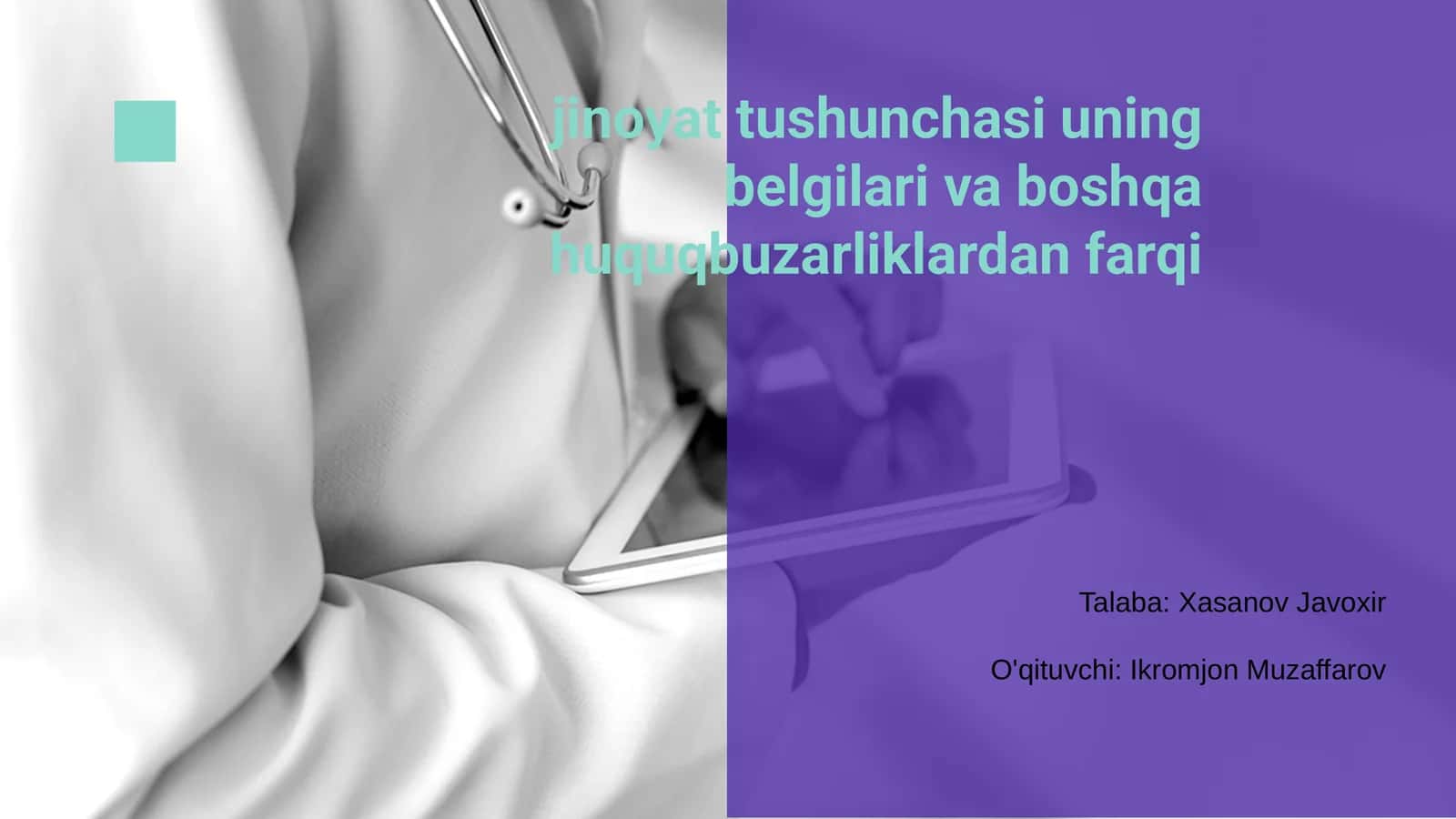 Jinoyat tushunchasi va uning belgilari