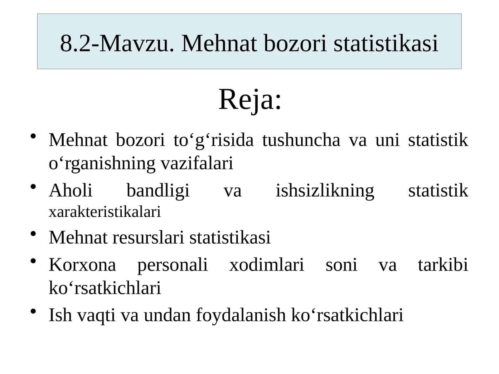 Mehnatbozor statistikasi