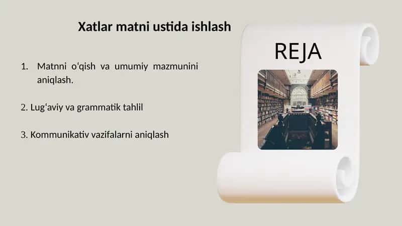 Xatlar matni ustida ishlash