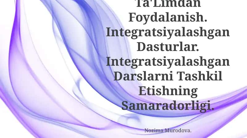Integratsiyalashgan Ta'lim