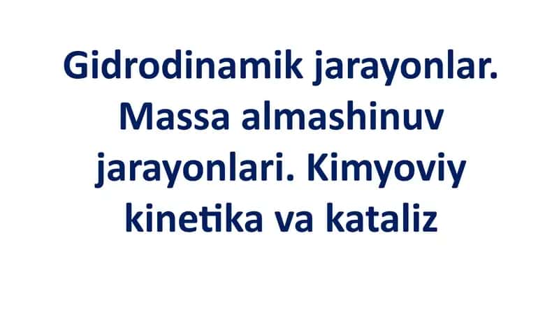 Gidrodinamik jarayonlar