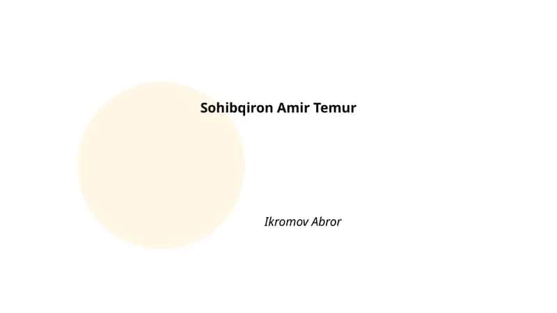 Sohibqiron Amir Temur