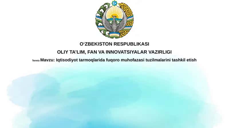 Iqtisodiyot tarmoqlarida fuqaro muhofazasini tashkil etish