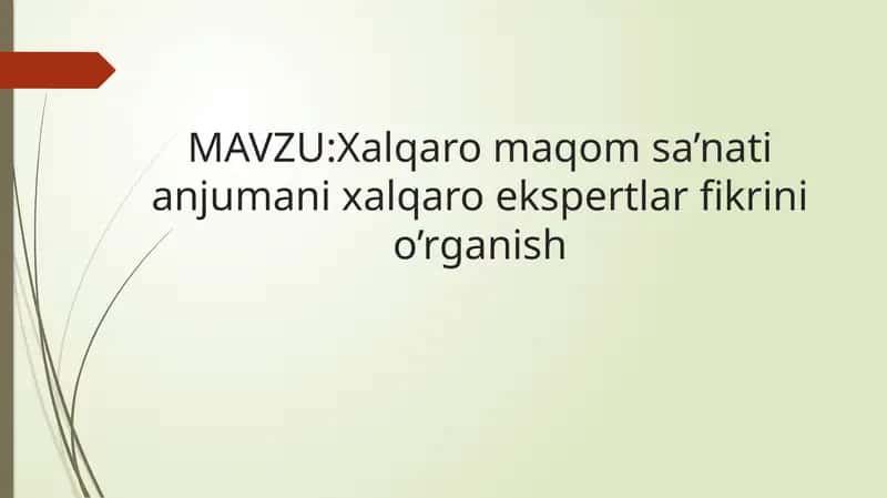 Xalqaro maqom sanati