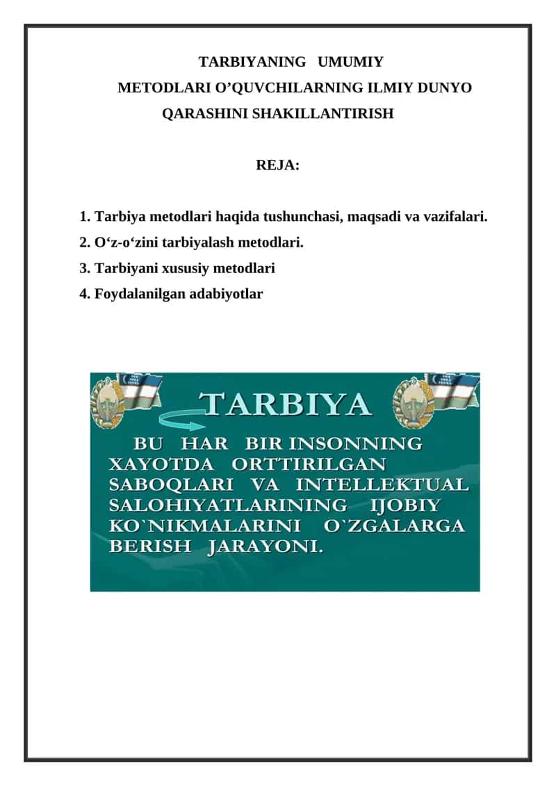 Tarbiya metodlari