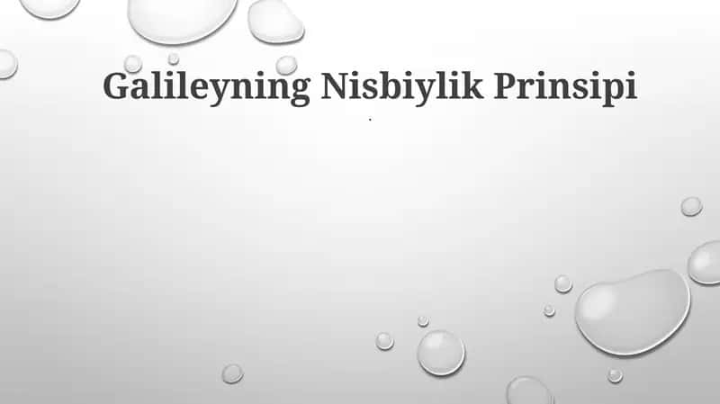 Galileyning Nisbiylik Prinsipi