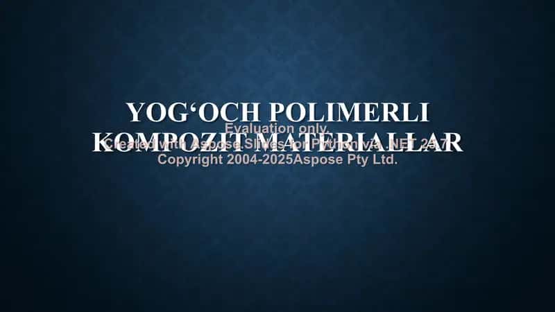 Yogʻoch polimerli kompozit materiallar