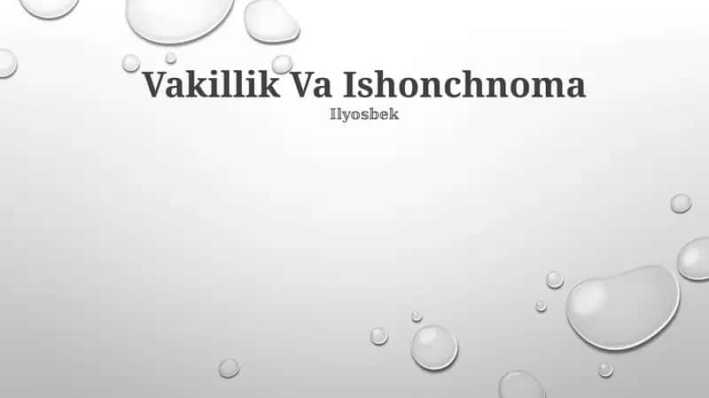 Ishonchnoma: Bosh tur
