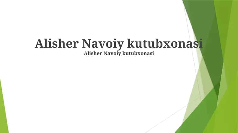 Alisher Navoiy kutubxonasi