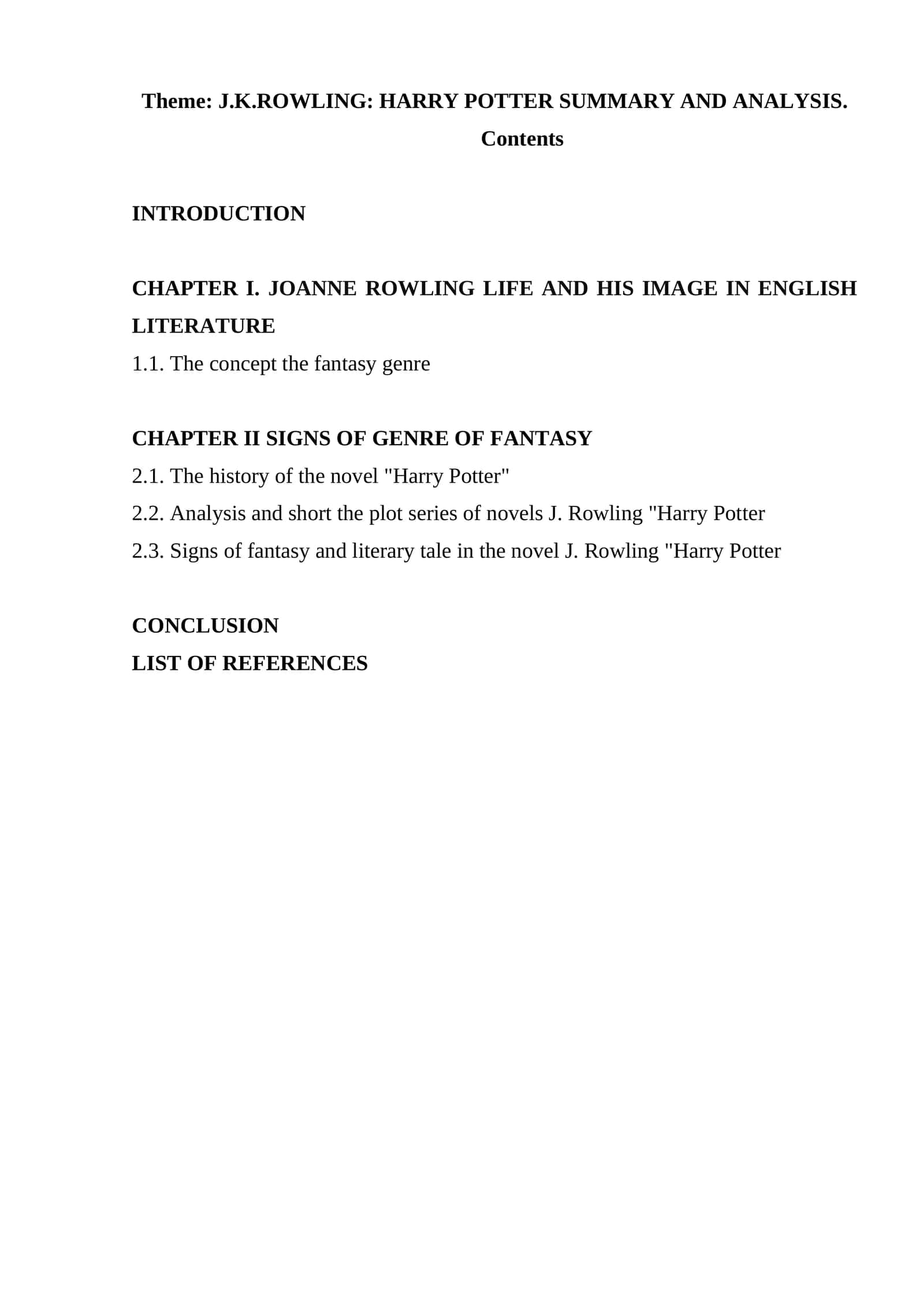 J.K.ROWLING: HARRY POTTER SUMMARY AND ANALYSIS