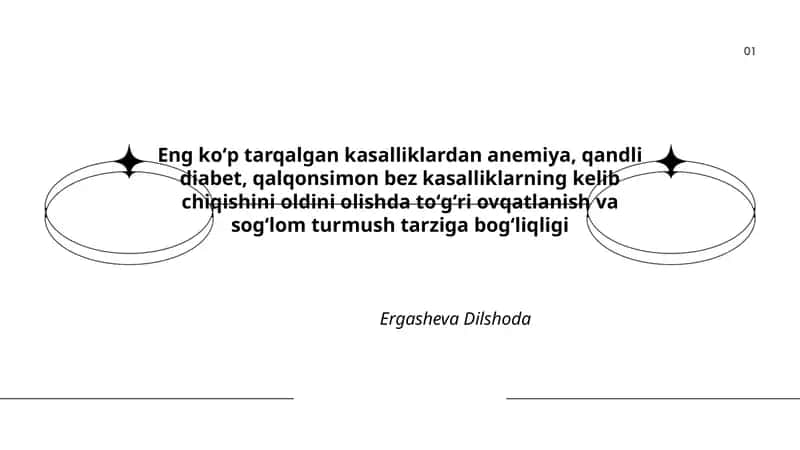 Eng koʻp tarqalgan kasalliklardan anemiya, qandli diabet