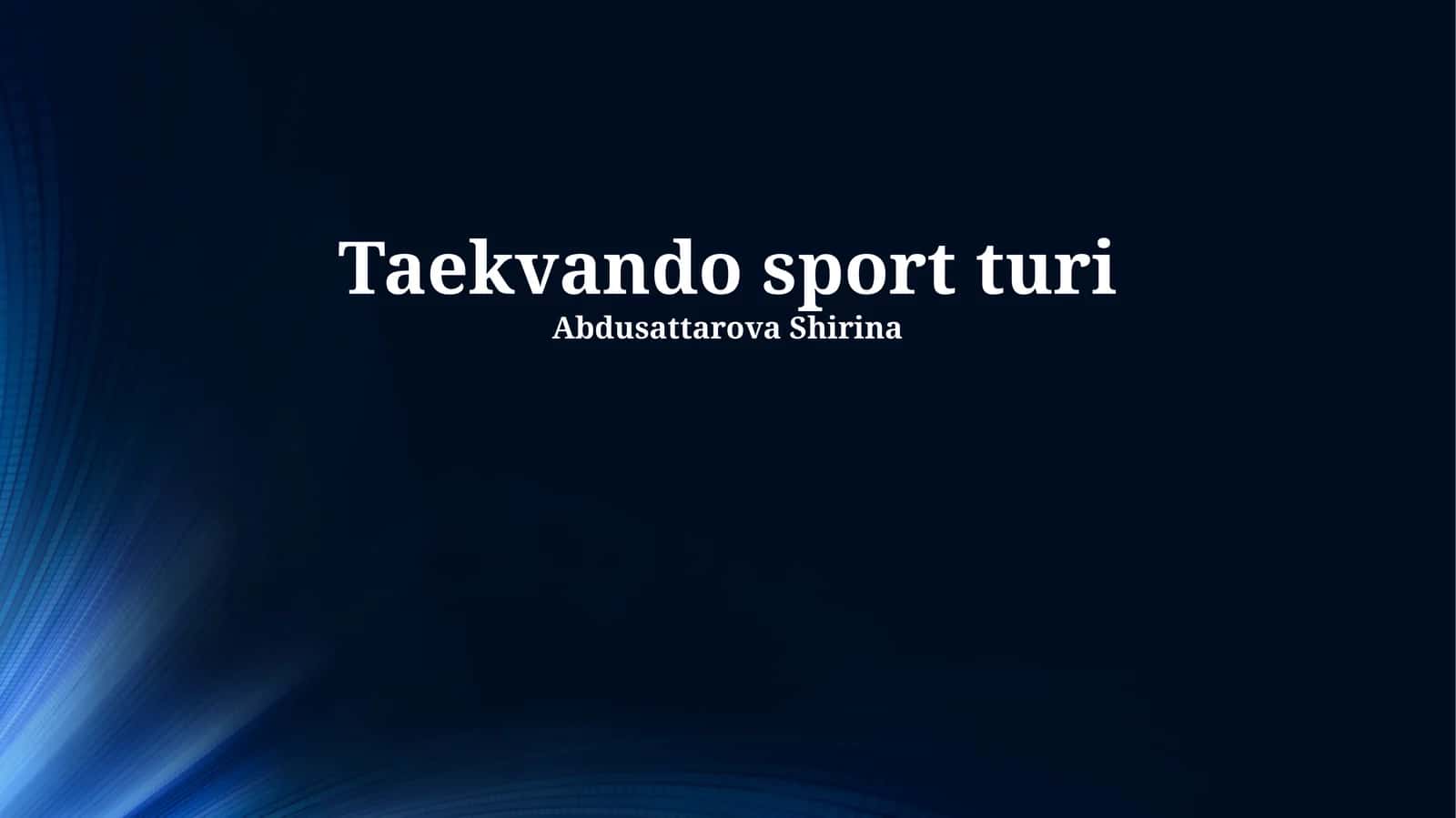 Taekvando sport turi