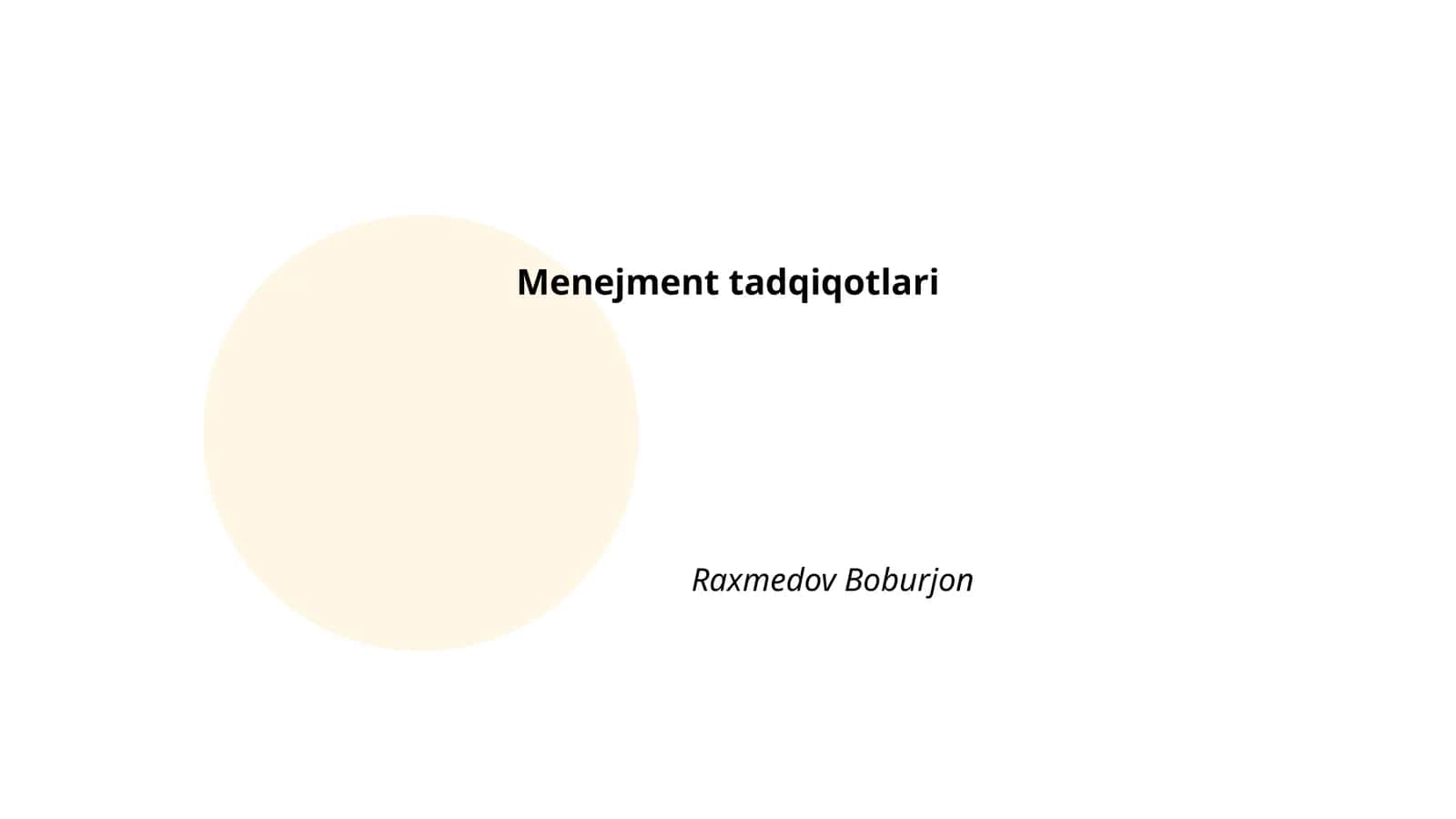 Menejment tadqiqotlari
