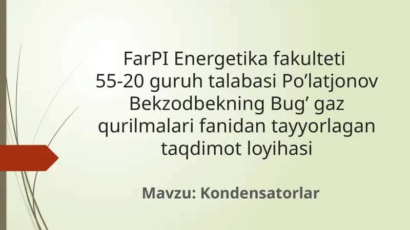 Kondensatorlar
