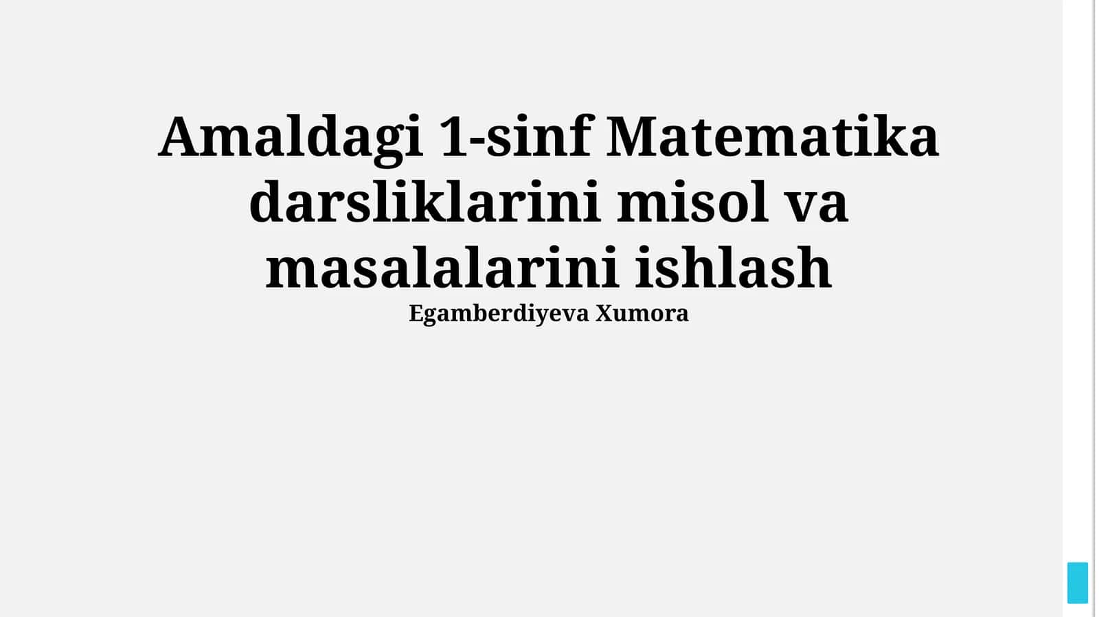 1-sinf Matematika darsliklari