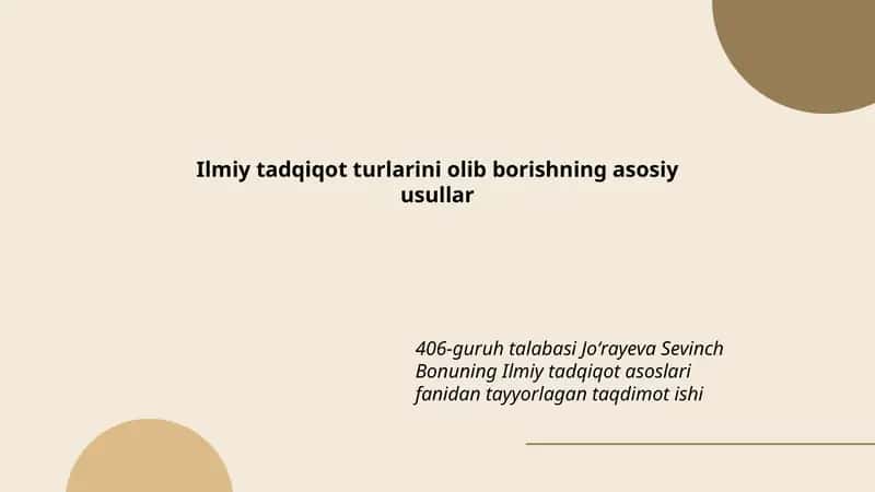 Ilmiy tadqiqot asoslari