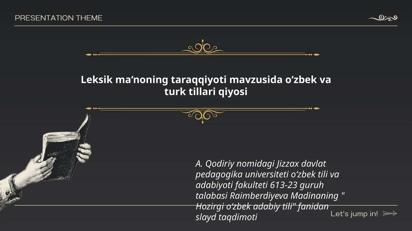"Hozirgi o‘zbek adabiy tili" fanidan slayd taqdimoti