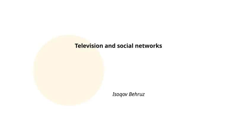 Television and social networks