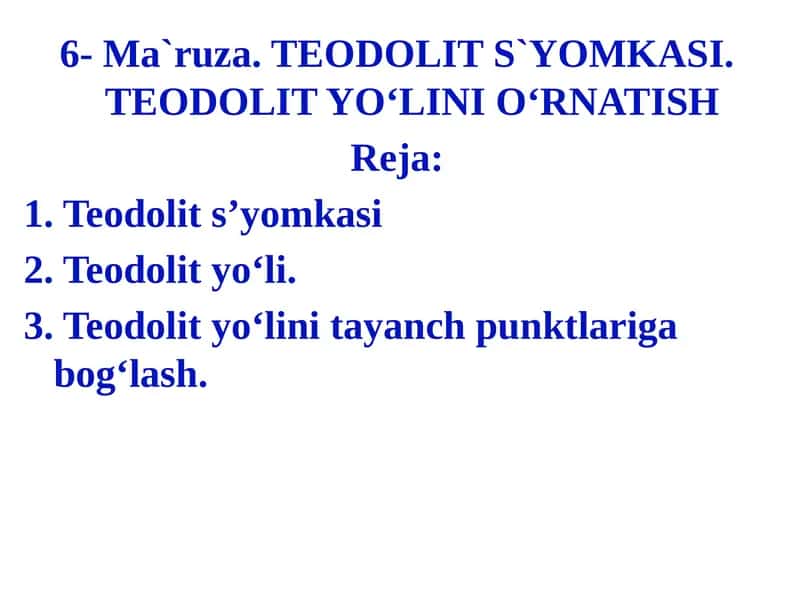 TEODOLIT S`YOMKASI