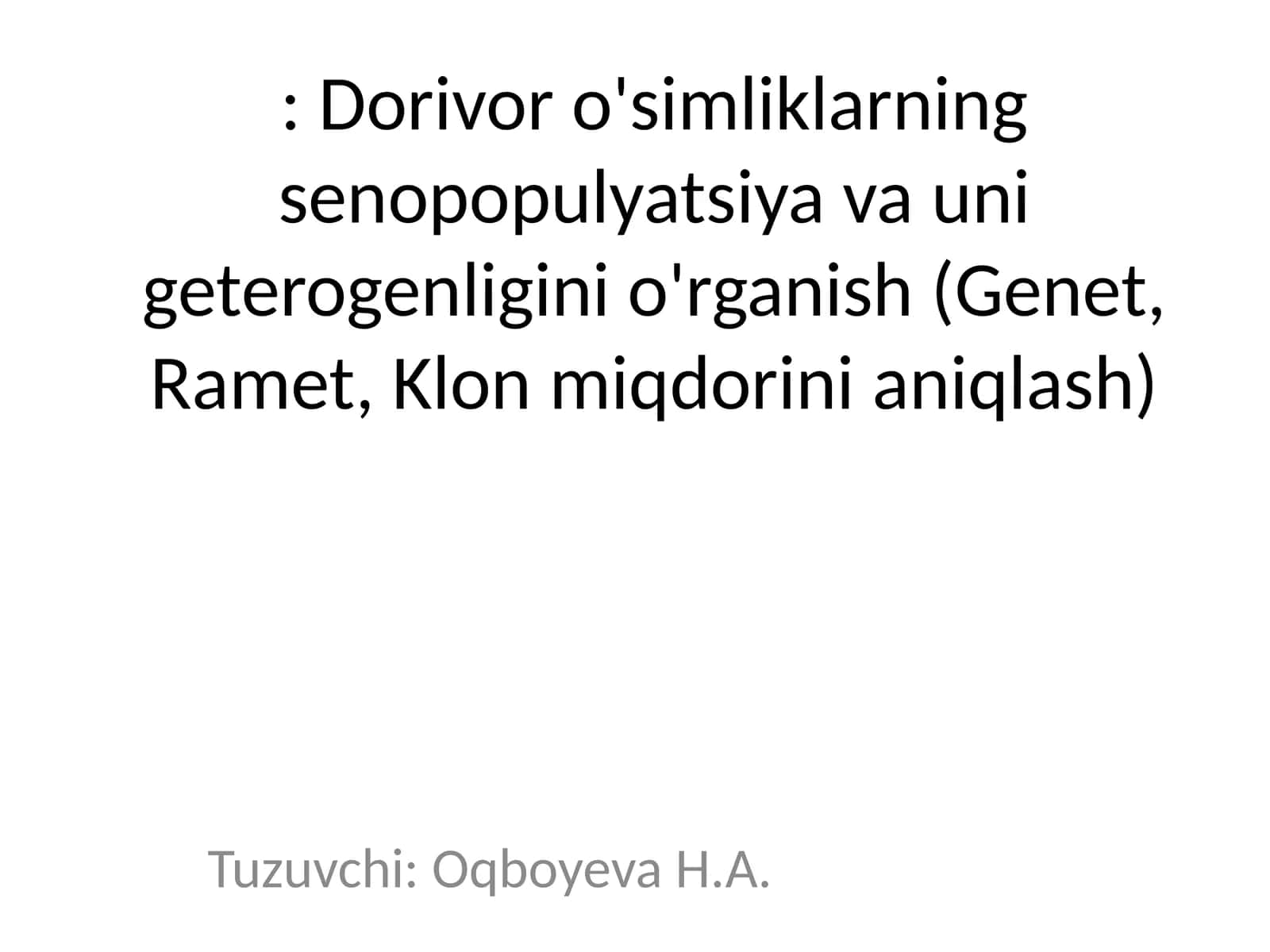Senopopulyatsiya va uni geterogenligi