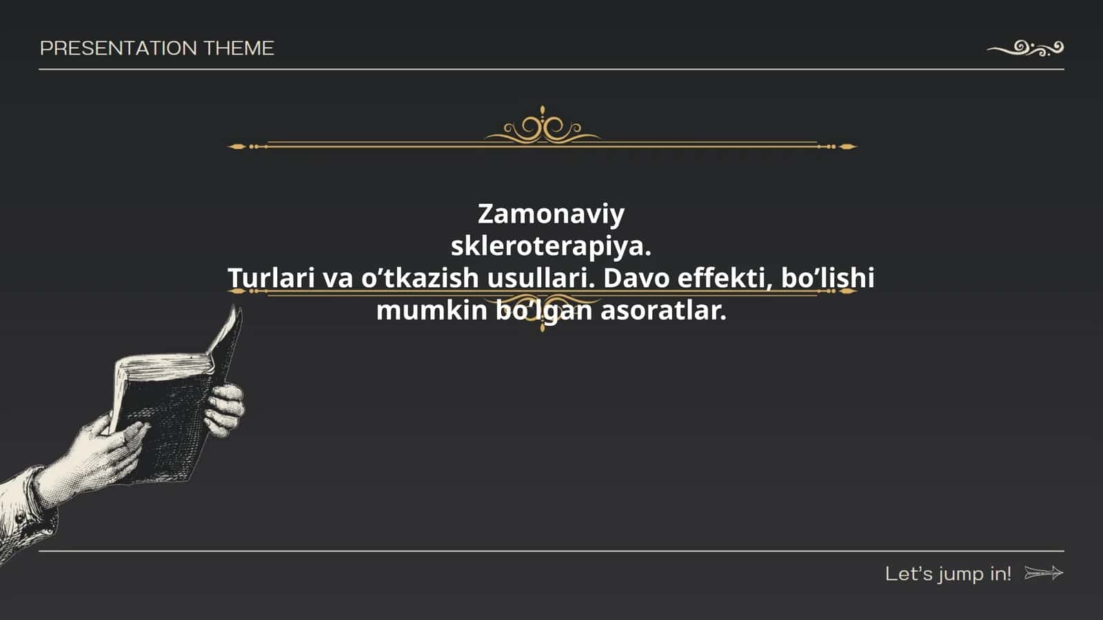 Zamonaviy skleroterapiya. Turlari va oʼtkazish usullari. Davo effekti, boʼlishi mumkin boʼlgan asoratlar