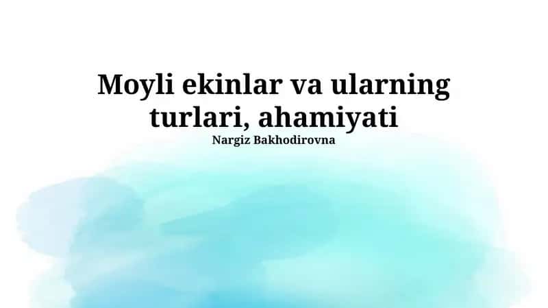 Pul mablag'lari ekinlarining yetishtirish texnologiyalari