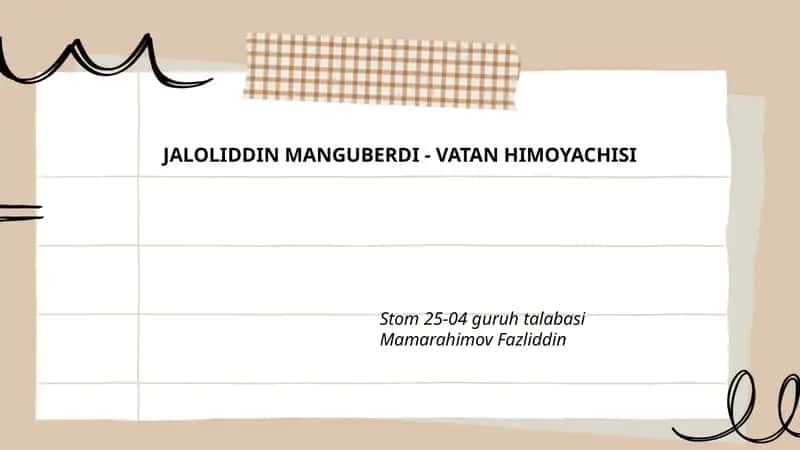 Jaloliddin Manguberdi - Vatan Himoyachisi