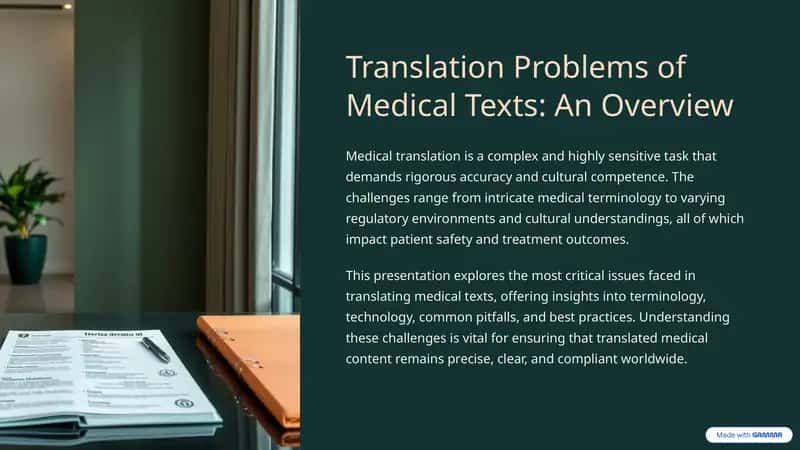 Translation Problems of Medical Texts: An Overview