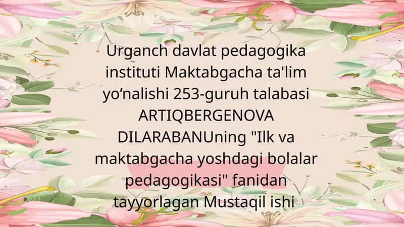G‘arb allomalarining ta'lim tarbiyaga oid fikrlari va Abdulla Avloniyning Turkiy guliston yohud axloq asarining komil inson tarbiyasidagi o‘rni