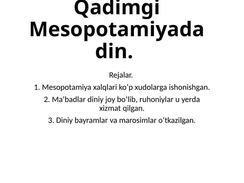 Qadimgi Mesopotamiyada din
