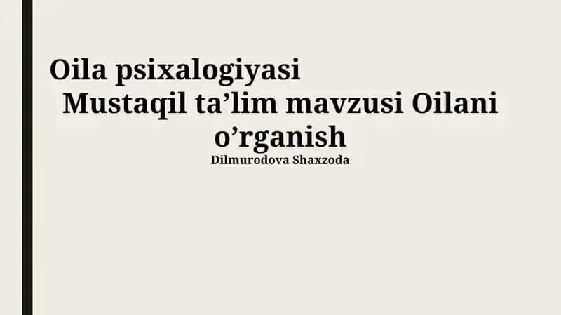 Oila psixalogiyasi