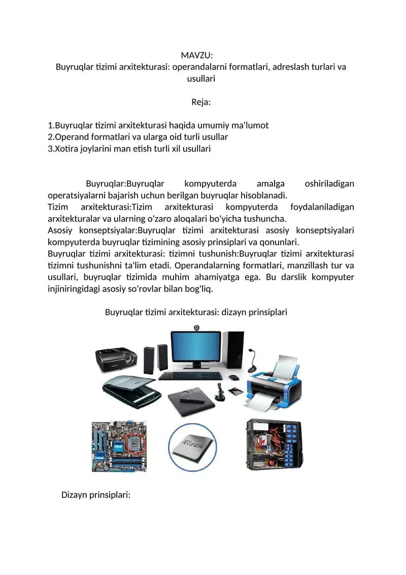 Buyruqlar tizimi arxitekturasi