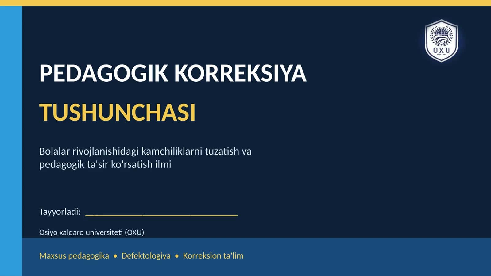 PEDAGOGIK KORREKSIYA TUSHUNCHASI