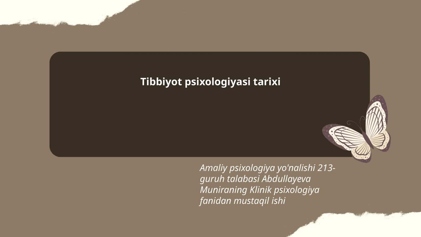 Tibbiyot psixologiyasi tarixi