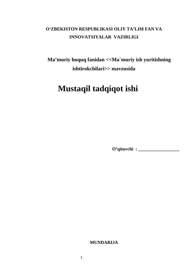 Ma`muriy ish yuritishning ishtirokchilari