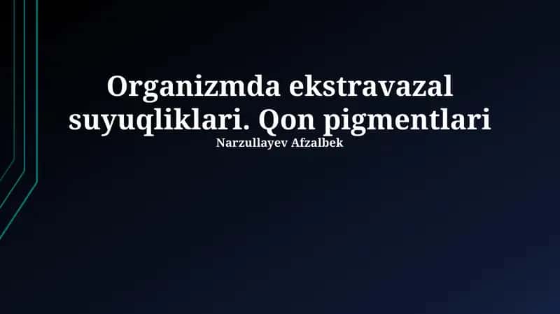 Qon pigmentlari
