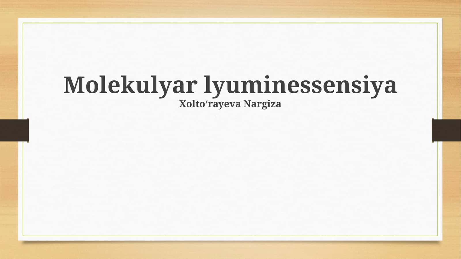 Molekulyar lyuminessensiya