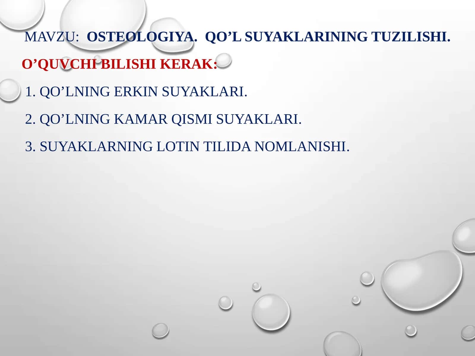 Osteologiya.Qo’l suyaklariningtuzilishi
