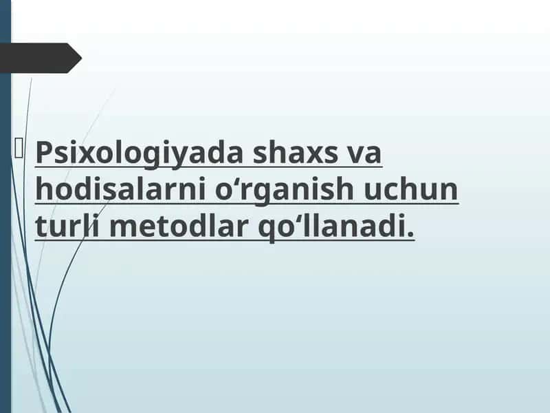 Metodlarning umumiy tasnifi