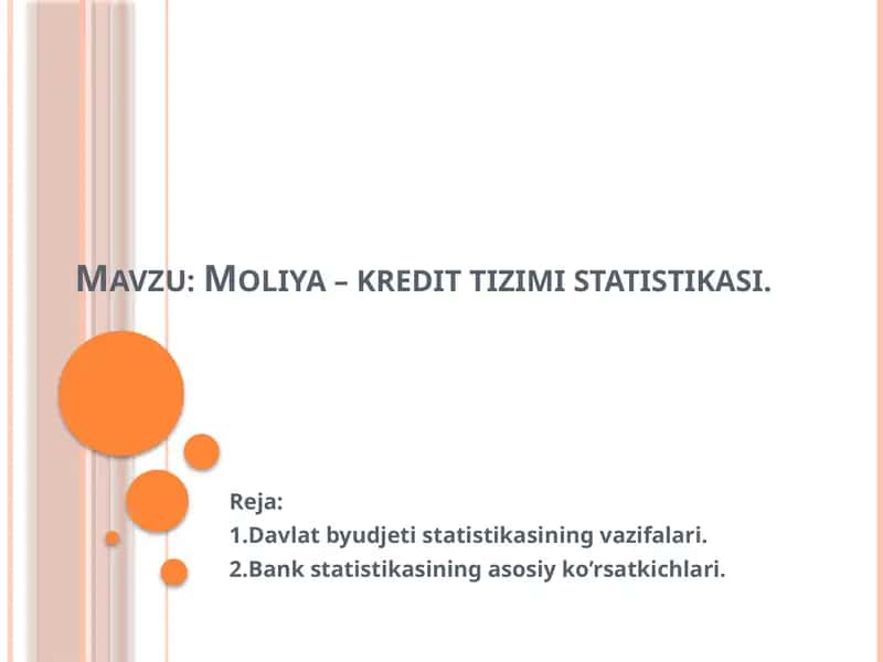 Moliya–kredittizimistatistikasi