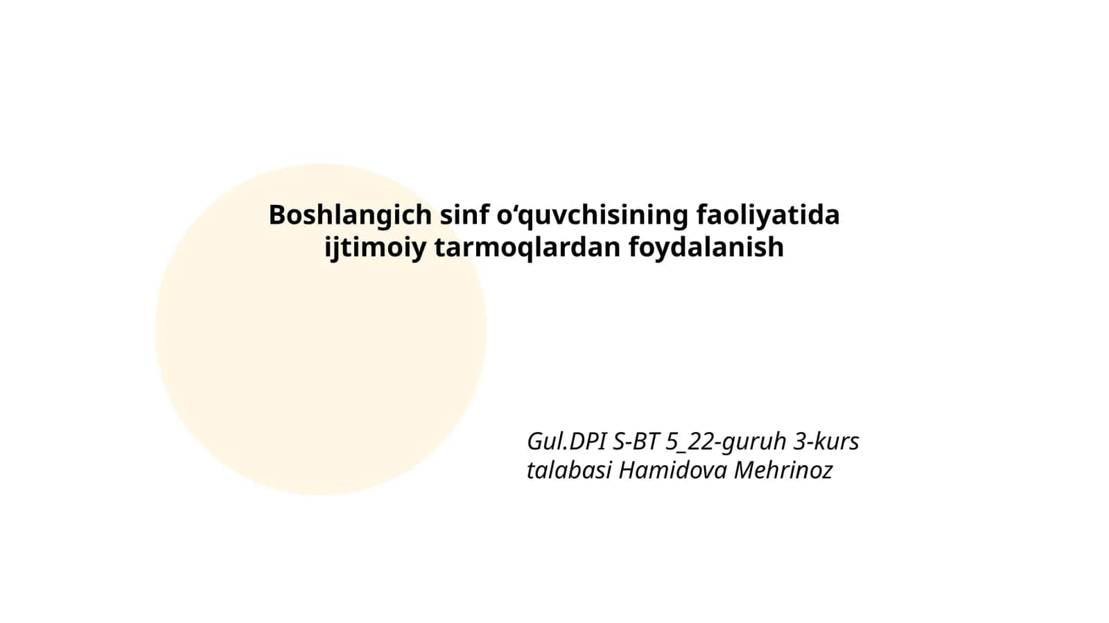 Boshlangich sinf o‘quvchisining faoliyatida ijtimoiy tarmoqlardan foydalanish